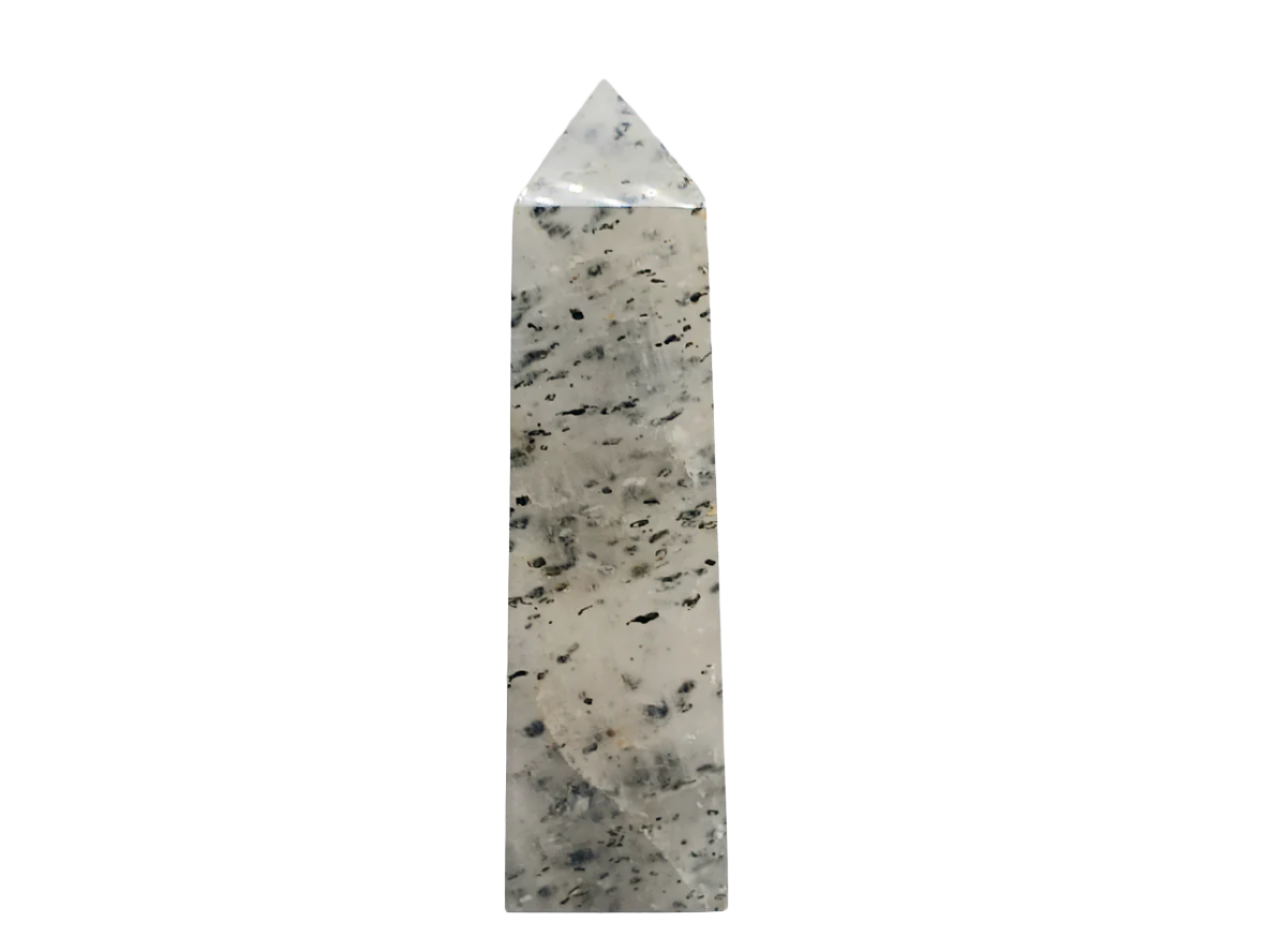 84G Green Tourmaline in Quartz Crystal Tower