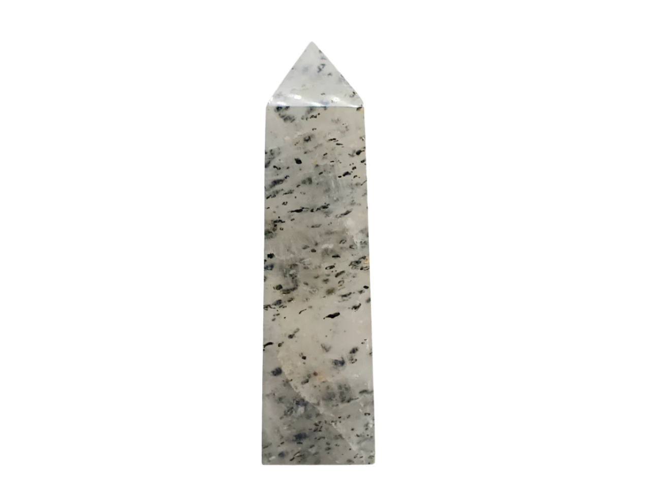 84G Green Tourmaline in Quartz Crystal Tower