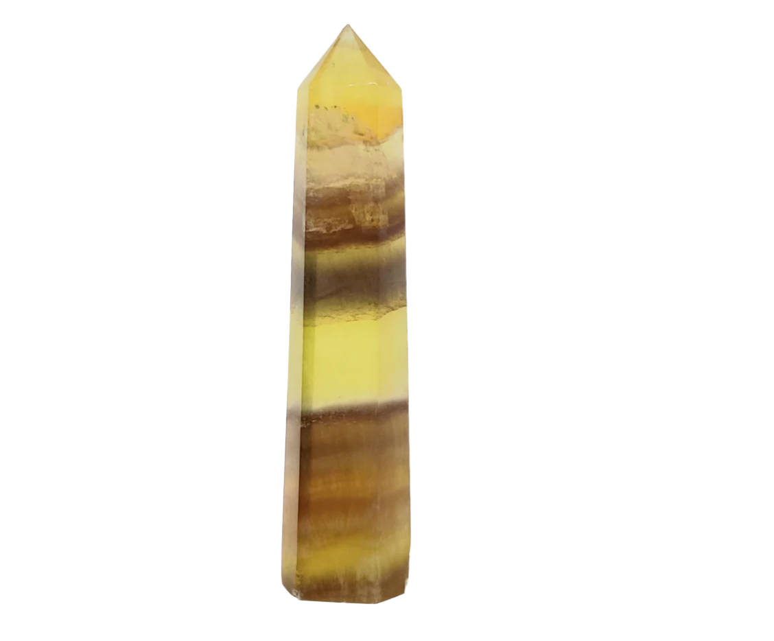 271G Yellow Fluorite Crystal Tower