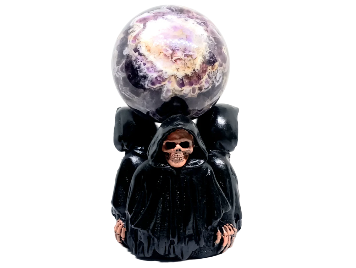Resin Three Reapers Crystal Sphere Holder