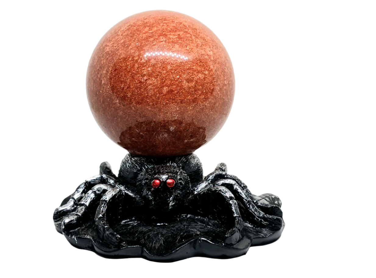 Resin Spider Crystal Sphere Holder