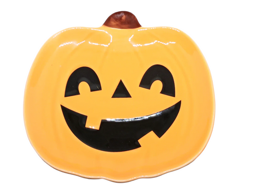 Ceramic Jack-o-Lantern Plate