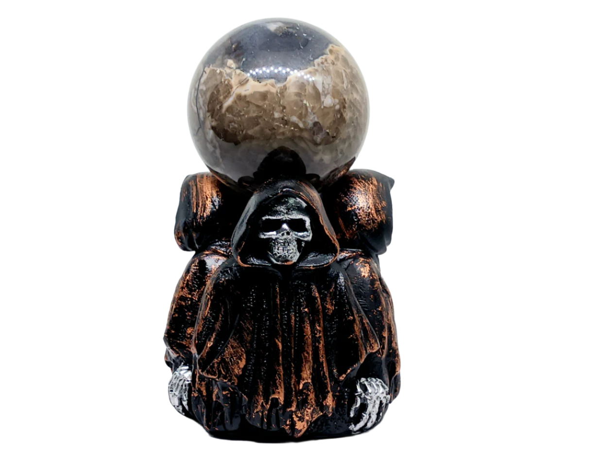 Resin Three Reapers Crystal Sphere Holder