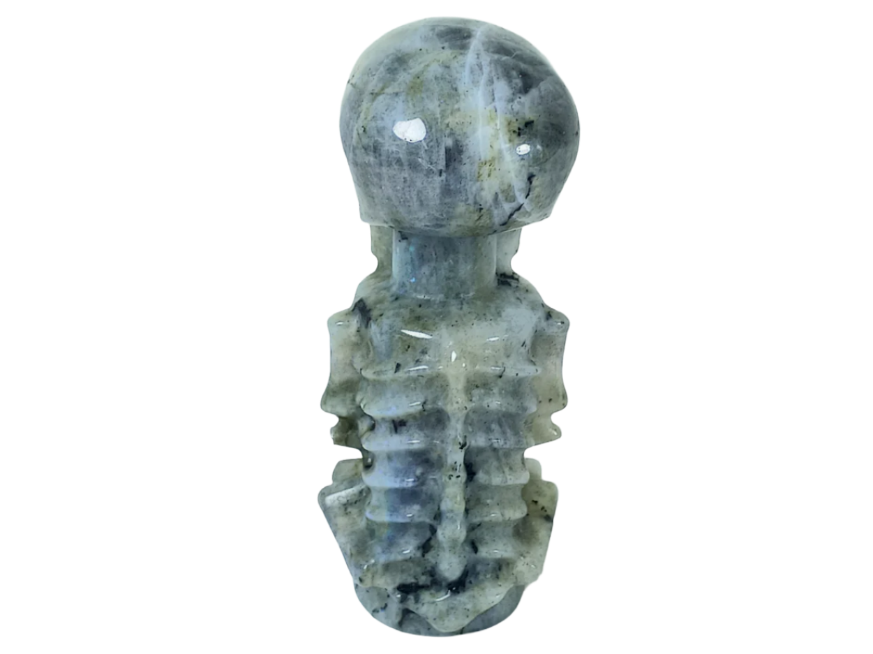 190G Labradorite Crystal Skull on Skull Carving