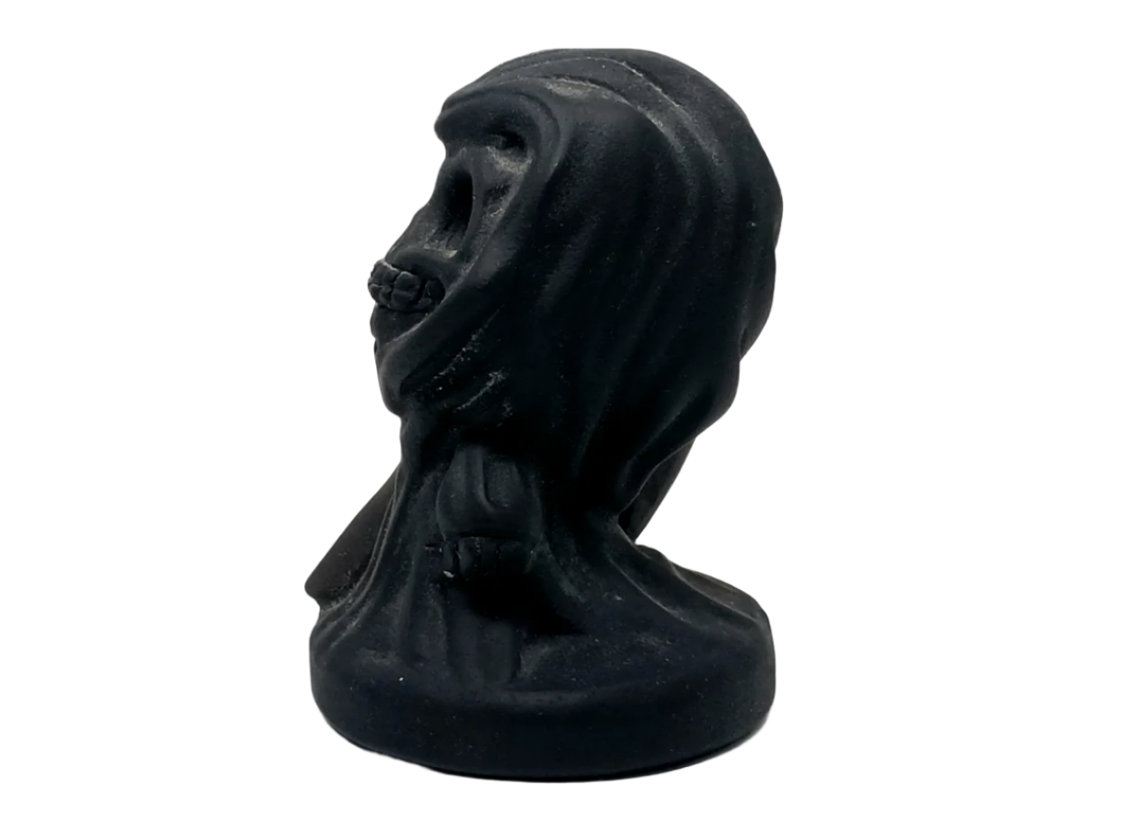 Obsidian Crystal Cartoon Style Grim Reaper Carving