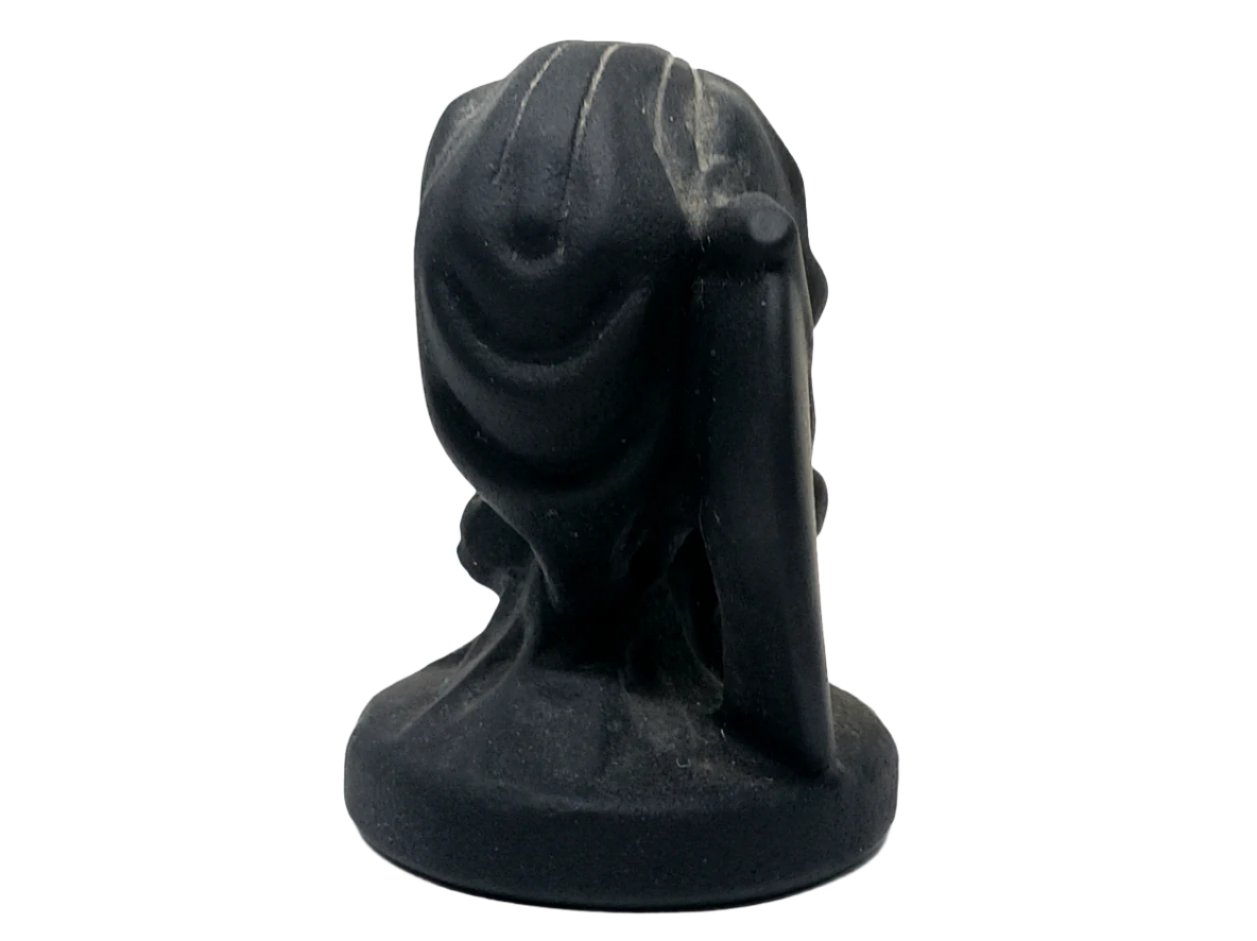 Obsidian Crystal Cartoon Style Grim Reaper Carving