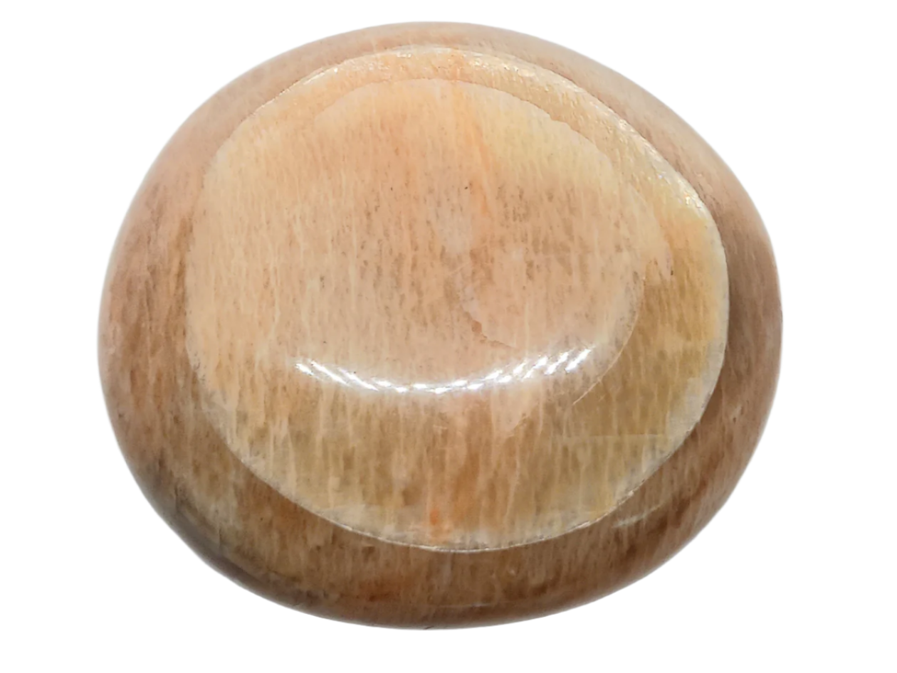 124G Peach Moonstone Crystal Palm Stone