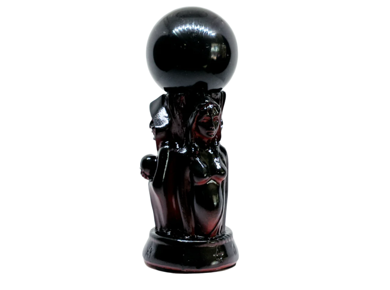 Wooden Maiden Mother Crone Crystal Sphere Holder