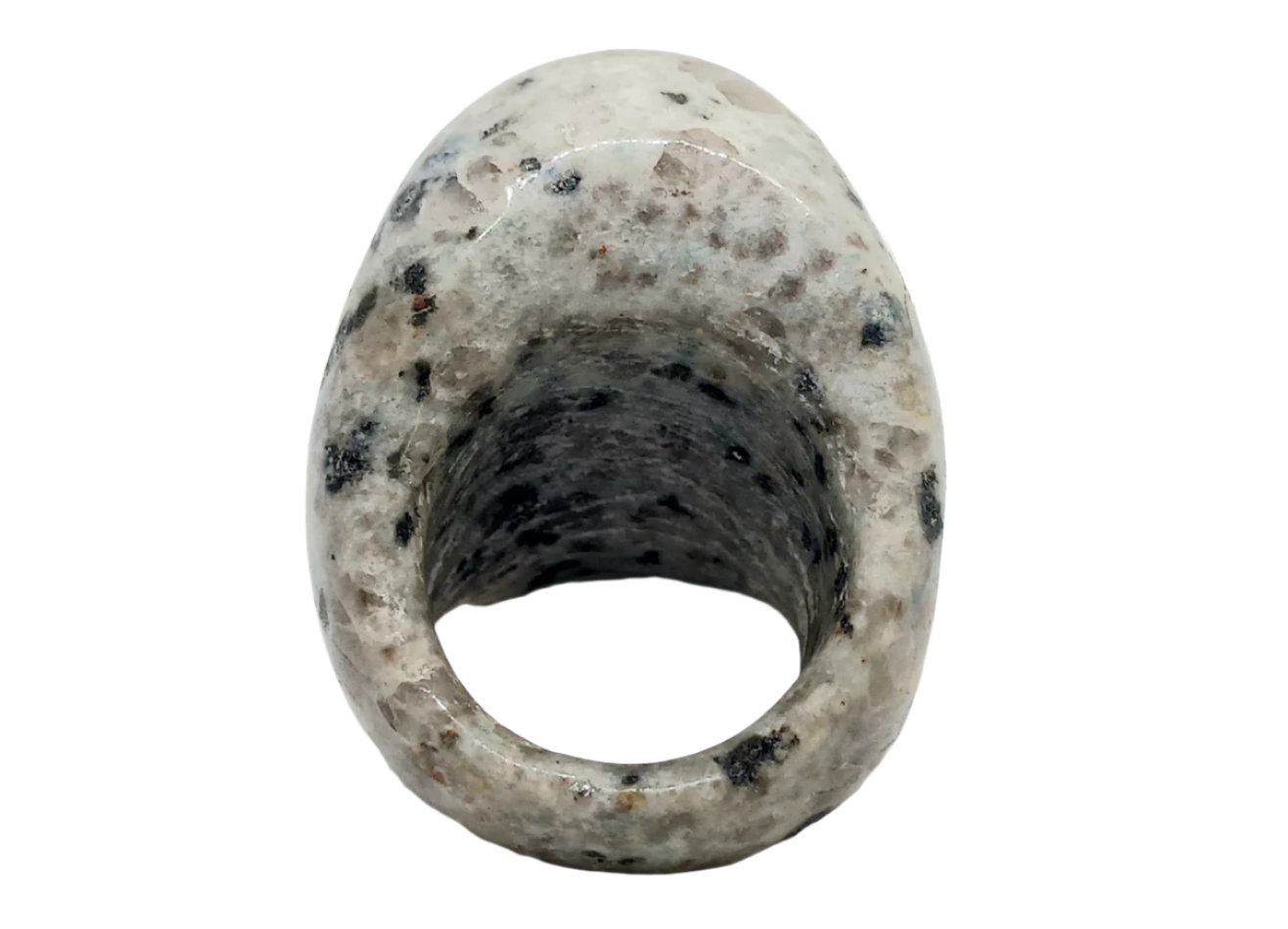 Kiwi Jasper Crystal Skull Ring