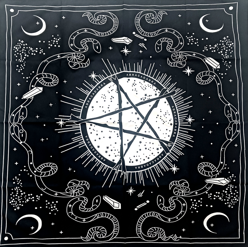 Abracadabra Pentagram Tapestry Large Altar Cloth