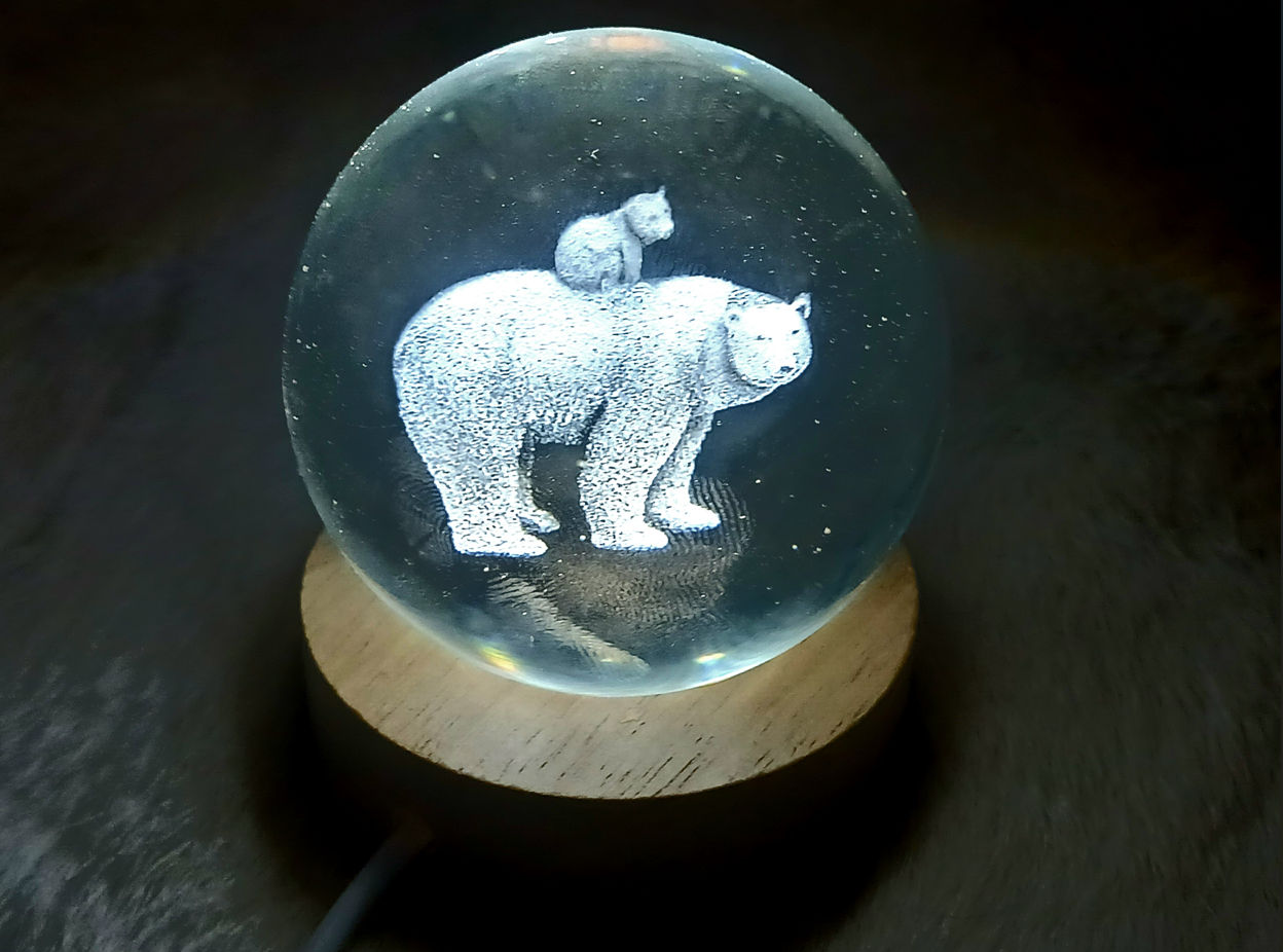 Momma Bear 3D Print Glass Globe