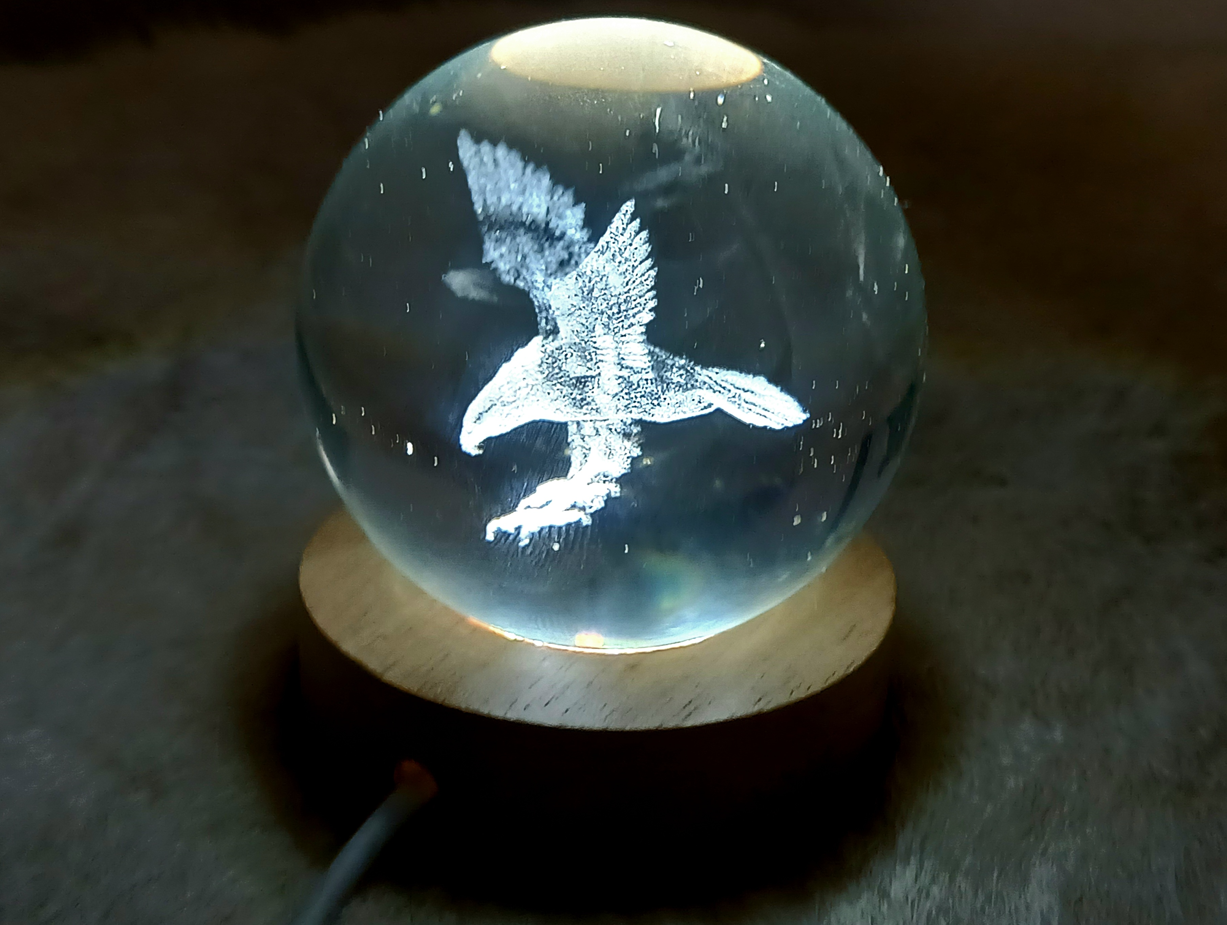 The Eagle 3D Print Glass Globe