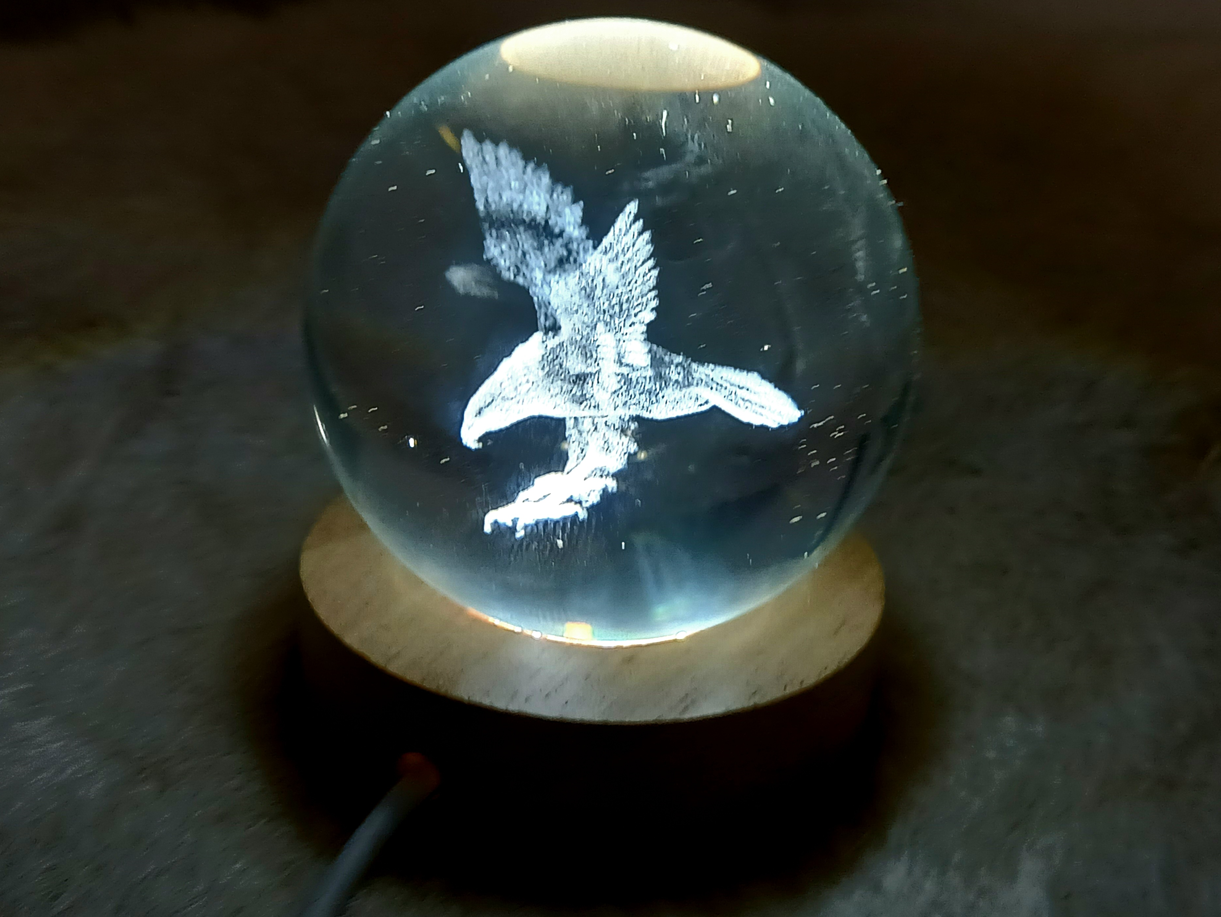 The Eagle 3D Print Glass Globe