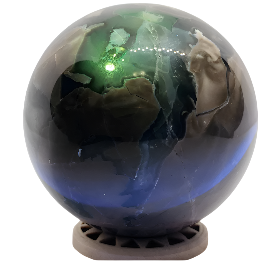 252G Volcanic Agate Crystal Sphere