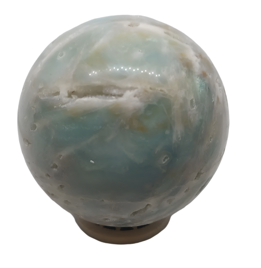 395G Blue Caribbean Calcite Sphere