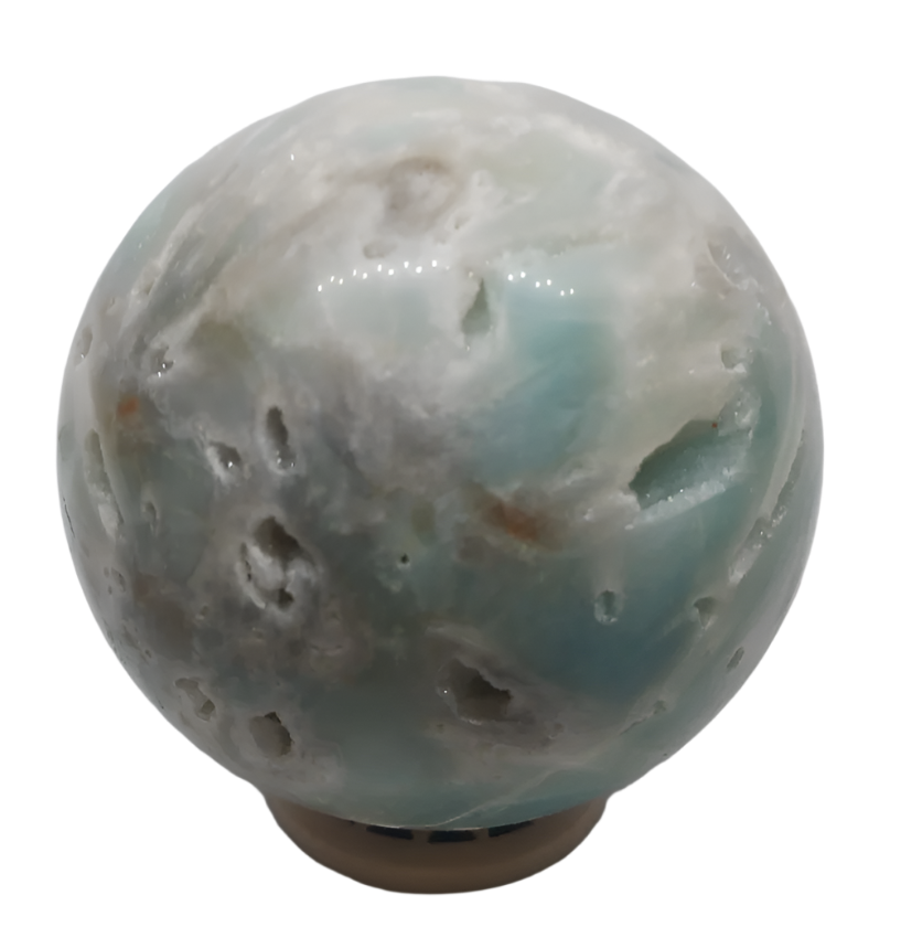 395G Blue Caribbean Calcite Sphere