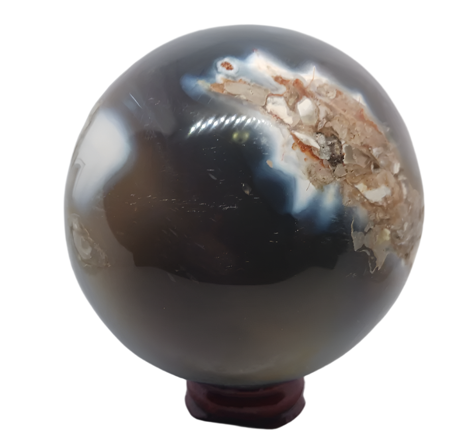 720G Orca Agate Crystal Sphere