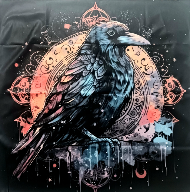 Raven Colorful Tapestry Large Altar Cloth