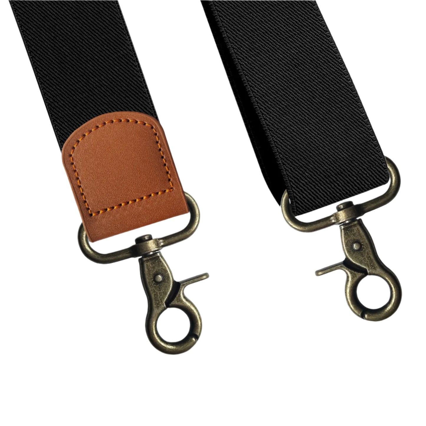 Elastic Straps Men's Suspenders with Bronze Clips