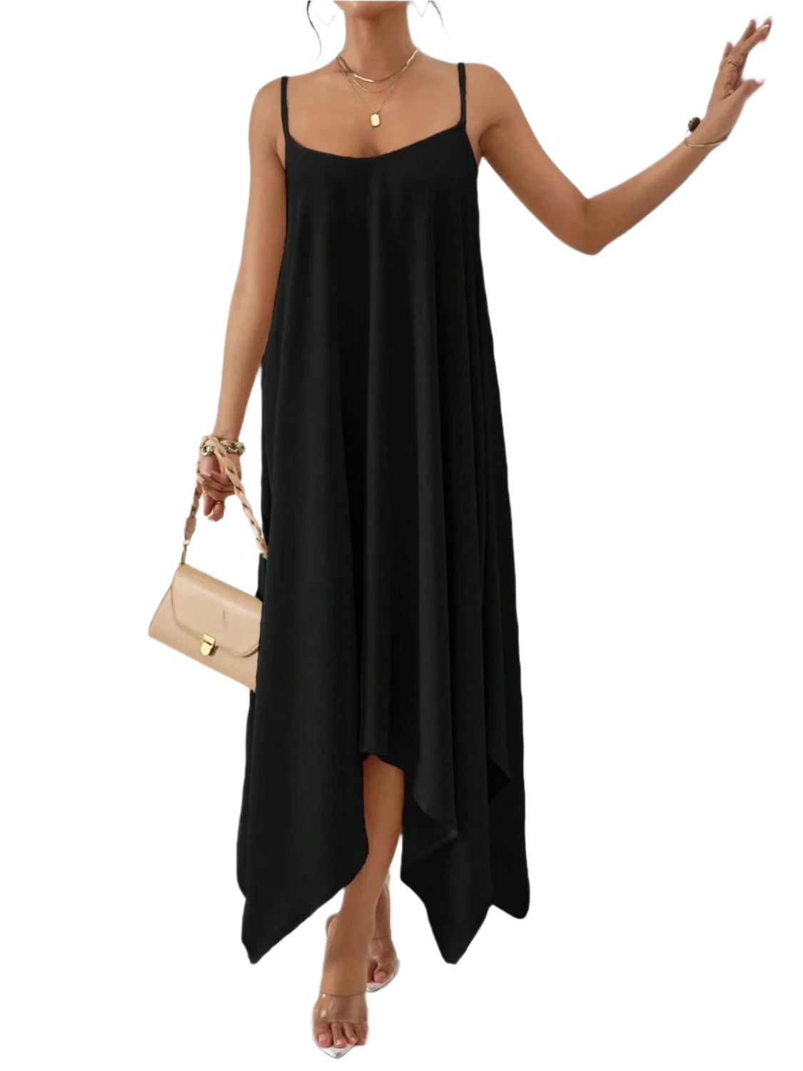 Scoop Neck Midi Cami Dress