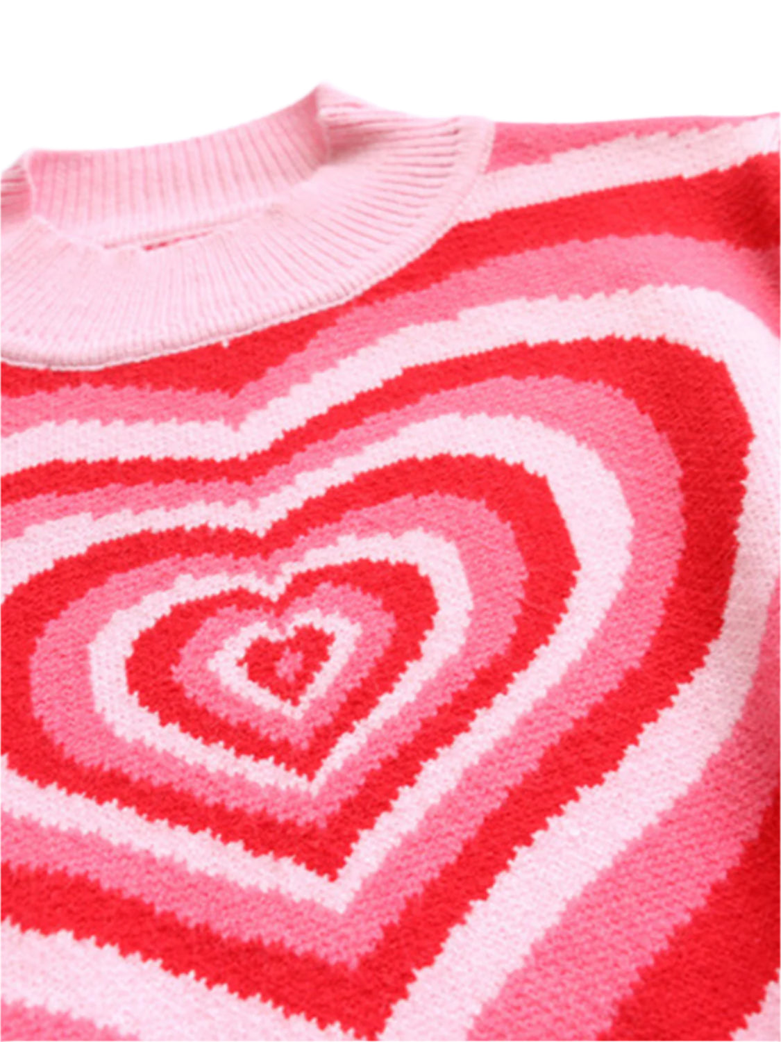 Heart Mock Neck Long Sleeve Sweater