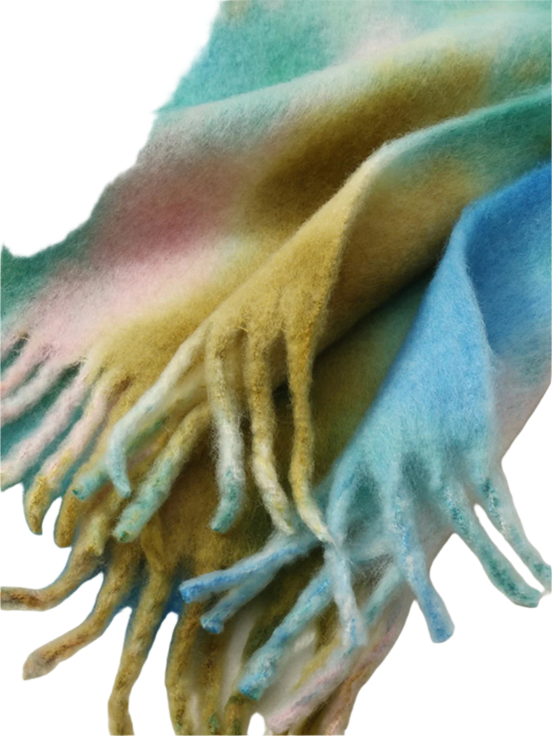 Fringe Tie-Dye Polyester Scarf