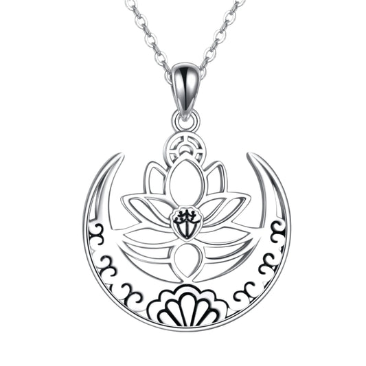 Lotus Flower 925 Sterling Silver Necklace