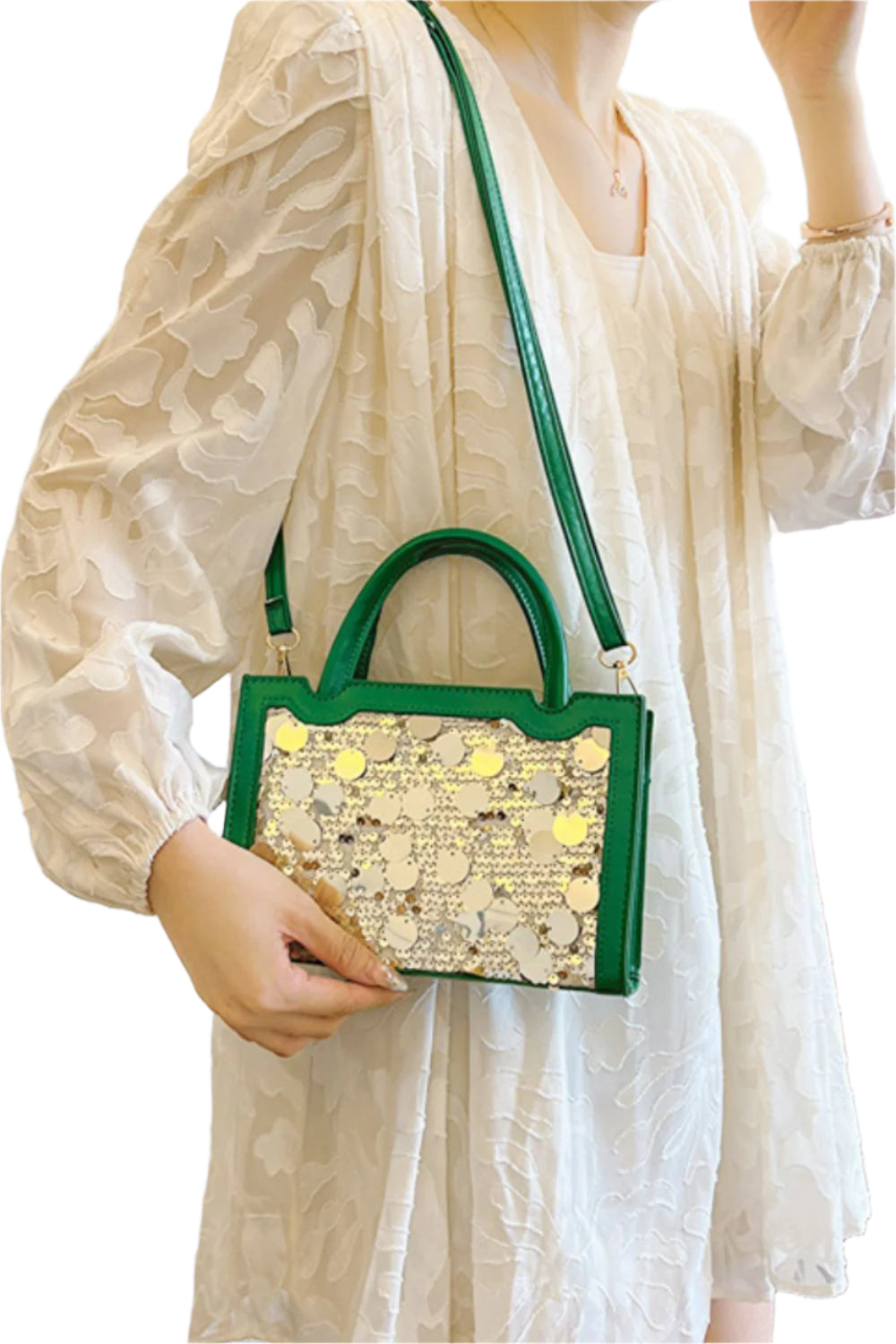 PU Leather Sequin Handbag
