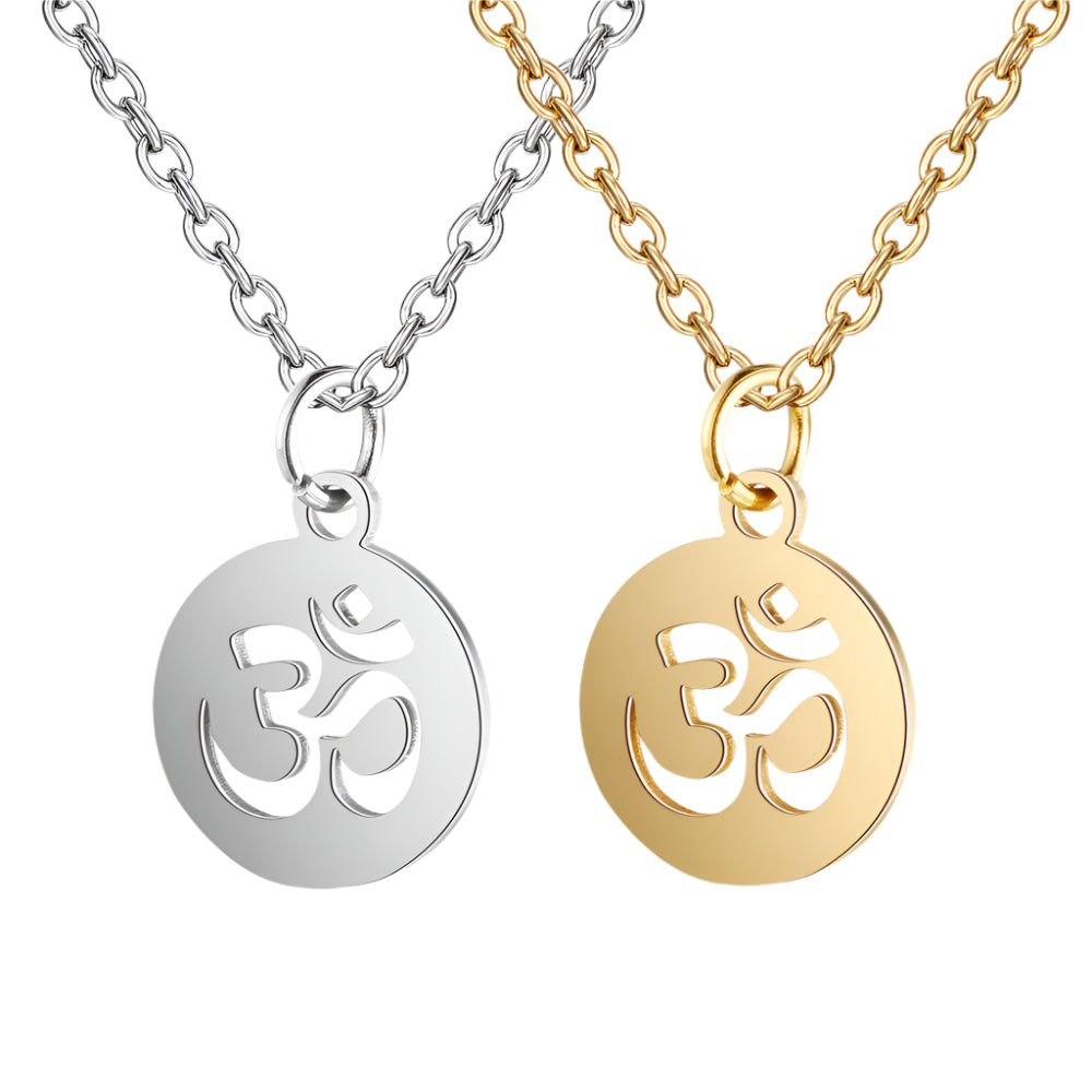 Stainless Steel Om Pendant Necklace