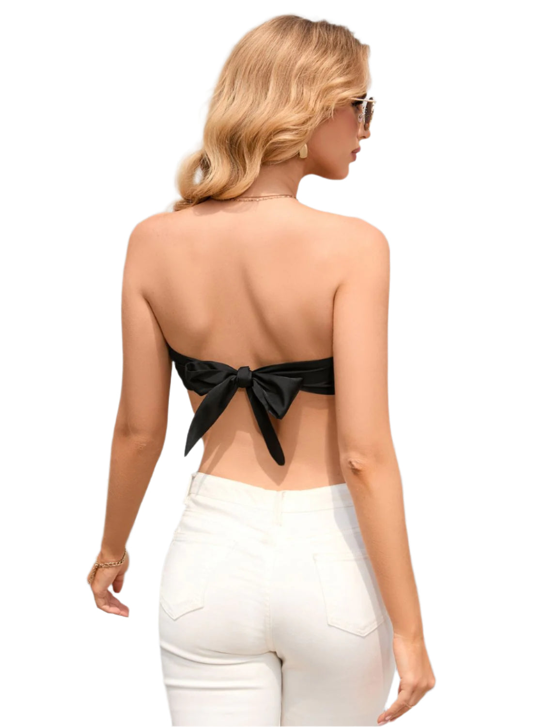 Printed Tie-Back Pointed Hem Top