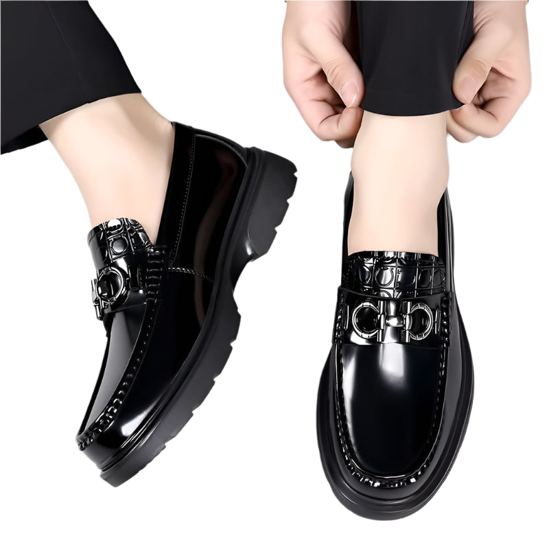Men's Embellished Cowhide Leather Loafers