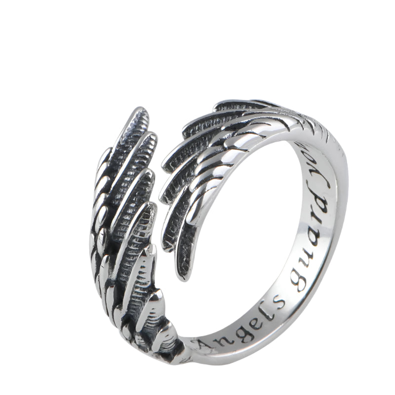 925 Sterling Silver Angel Wings Ring