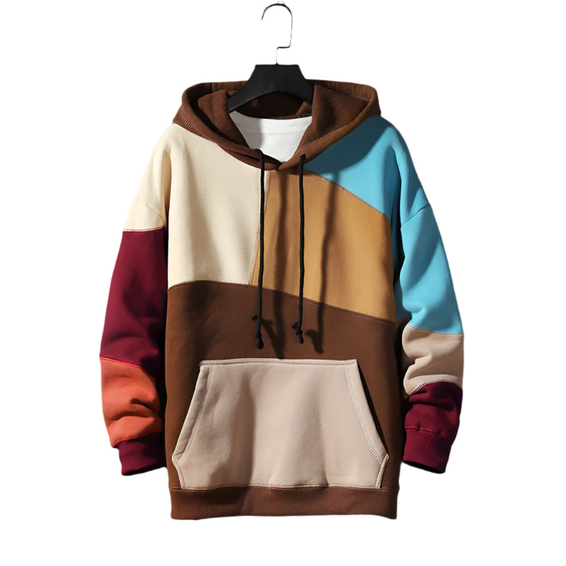 Men's Patchwork Hooded Sweatshirt