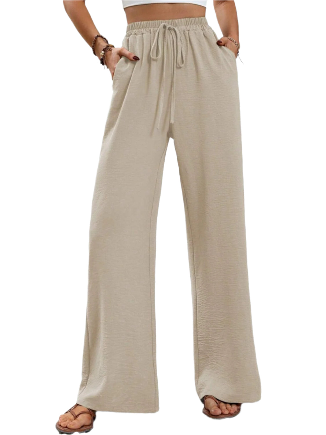Wide Leg Drawstring Pants