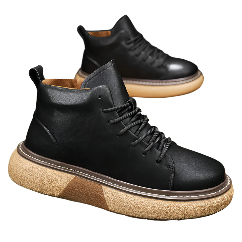 Men's Pu Leather Thick Sole Boots