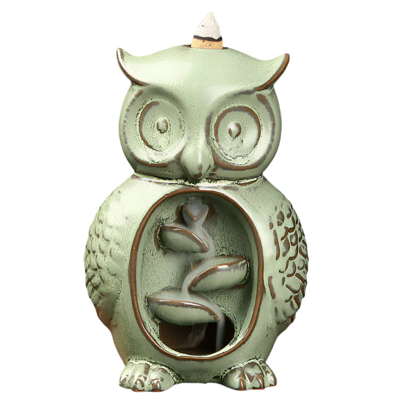 Ceramic Backflow Owl Incense Burner