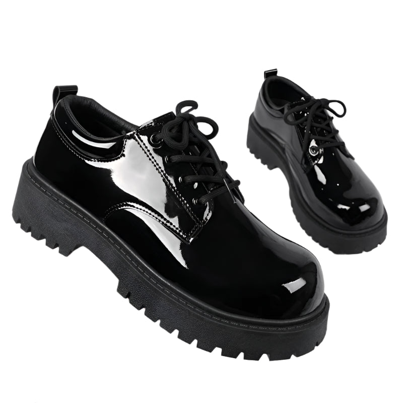 Men's PU Patent Leather Thick Sole Shoes