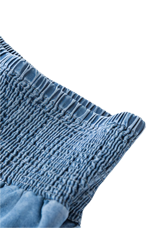 Smocked Wide Leg Jeans