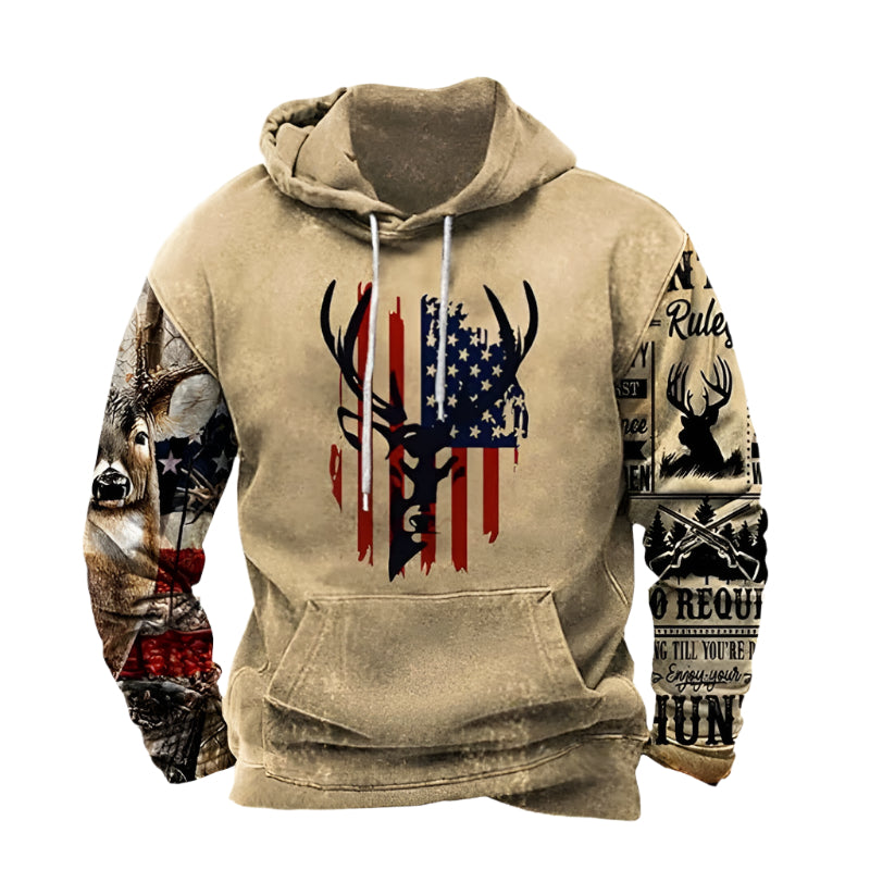 Men's USA Hooded 3D Print Sweatshirt