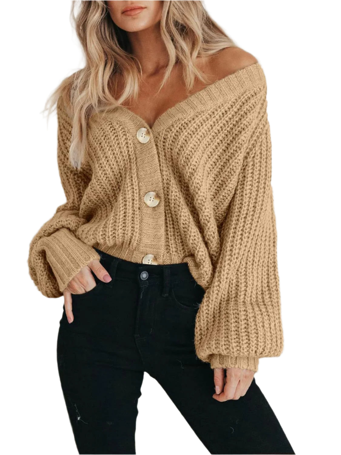 Button Up Long Sleeve Cardigan