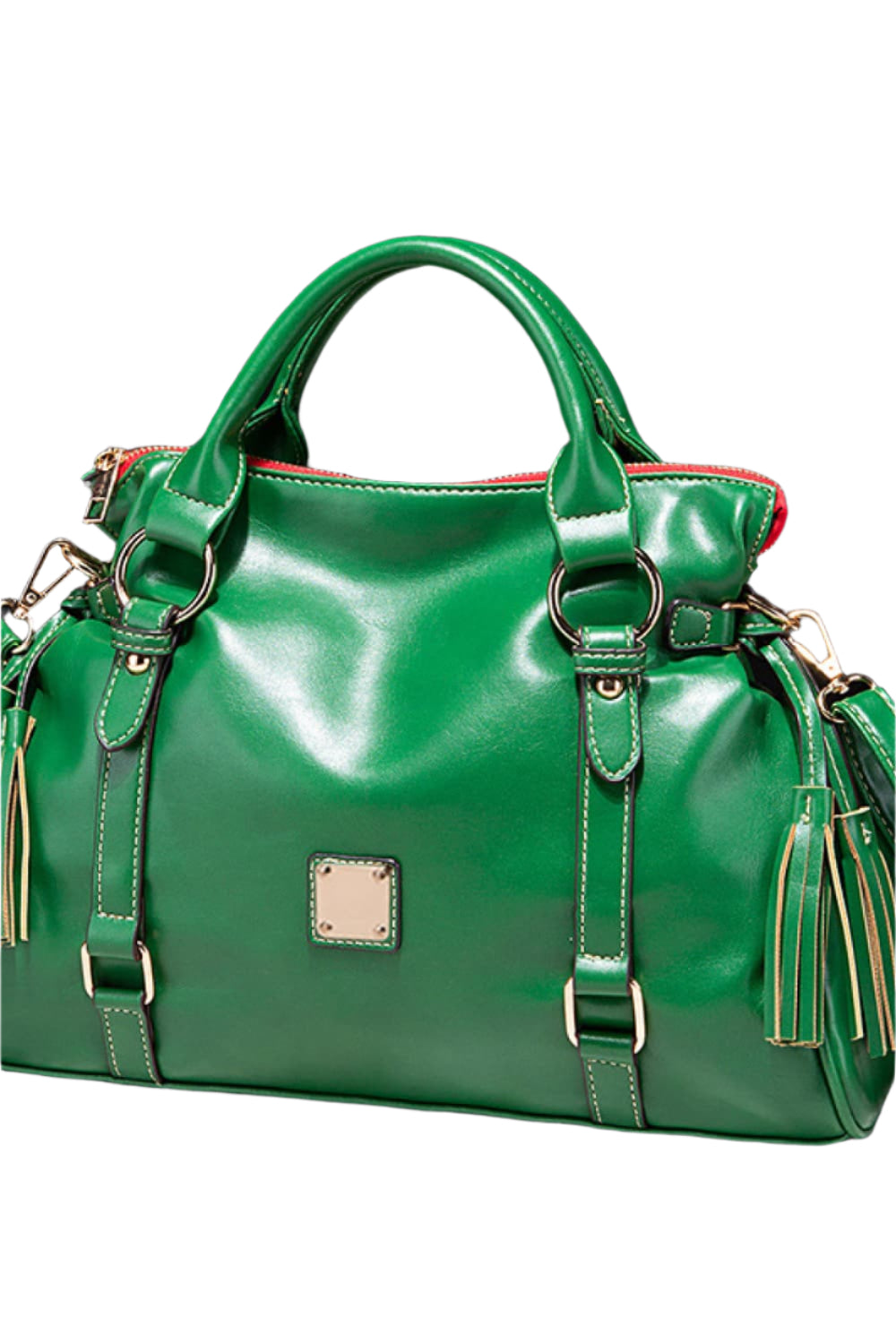 PU Leather Handbag with Tassels