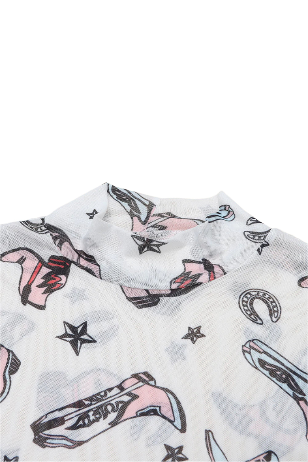 Printed Mock Neck Long Sleeve Bodysuit