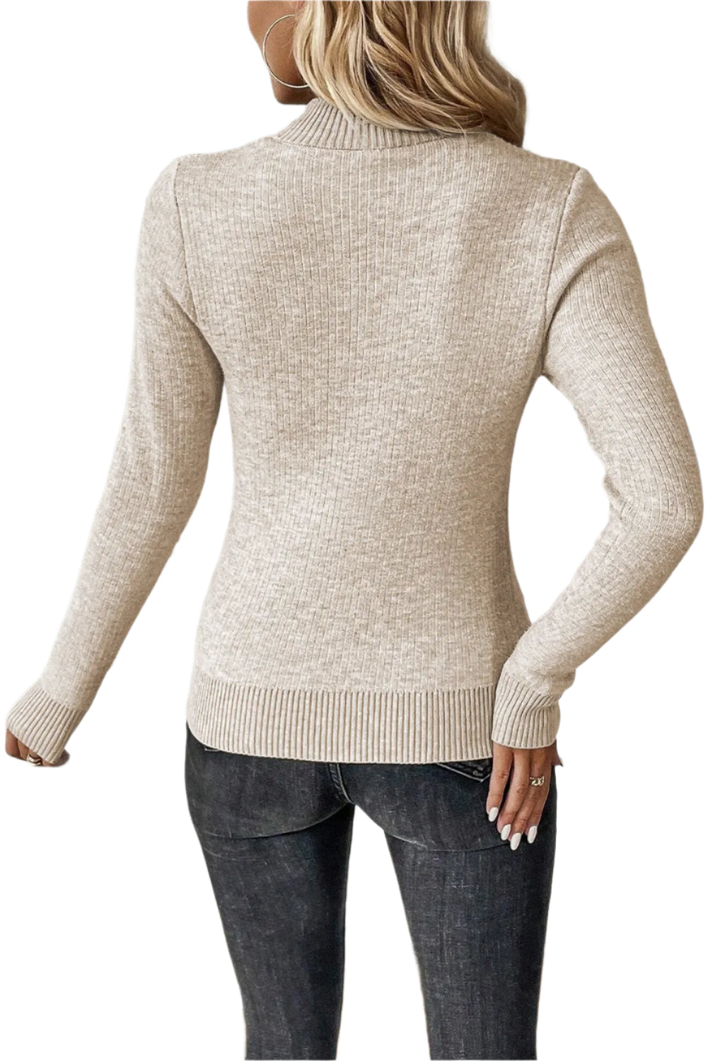 Mock Neck Long Sleeve Sweater