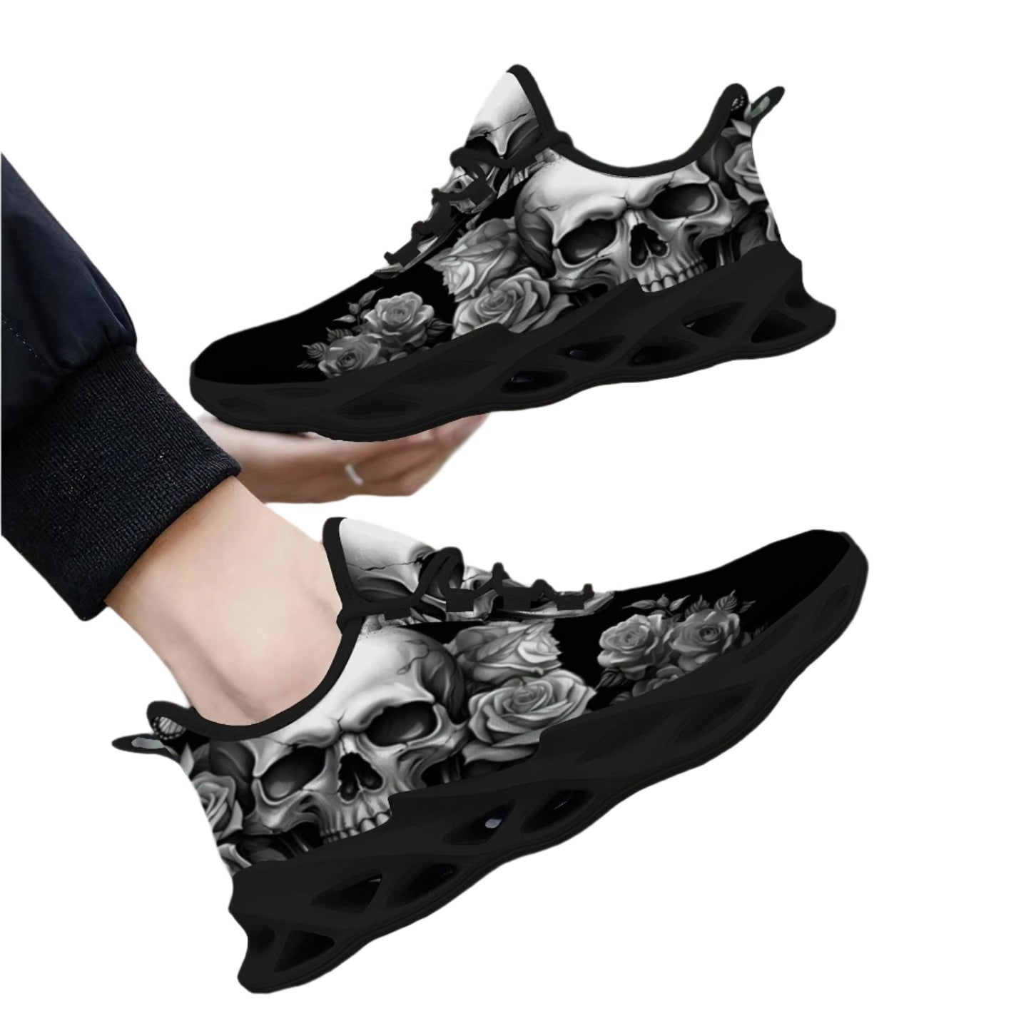 Men's Skull and Roses Athletic Shoes