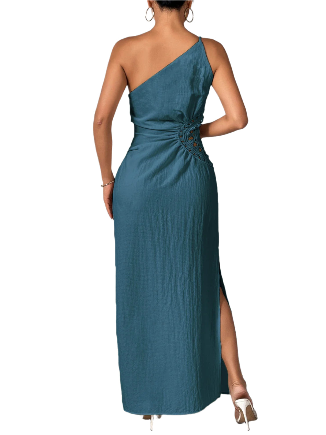 Honey Slit One Shoulder Sleeveless Maxi Dress