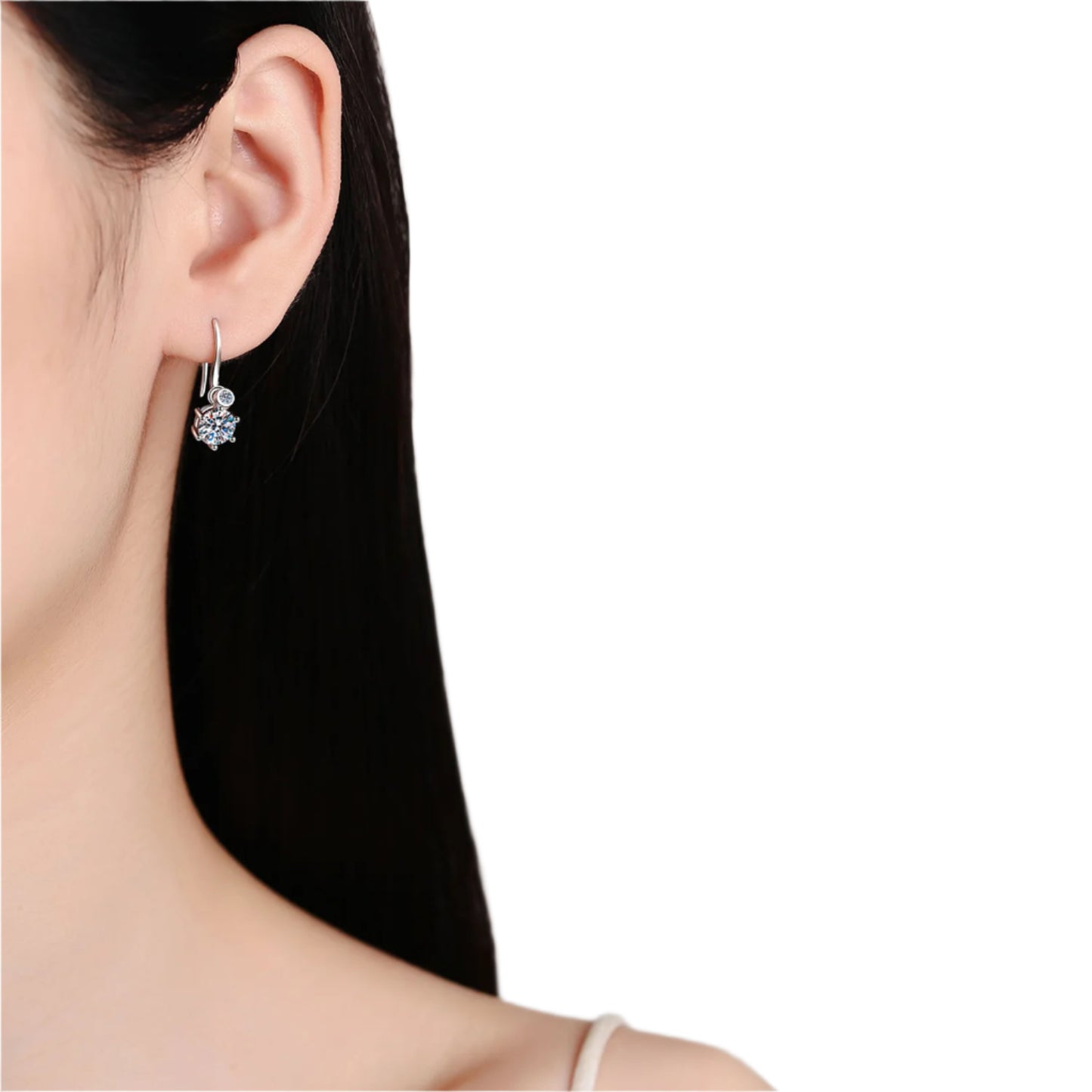 2 Carat Moissanite 925 Sterling Silver Earrings