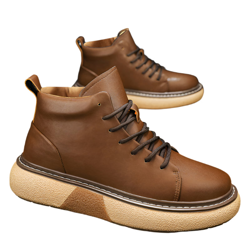 Men's Pu Leather Thick Sole Boots
