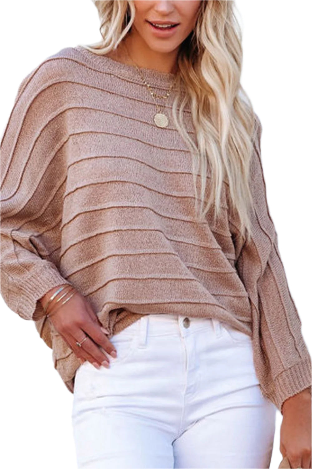 Round Neck Long Sleeve Knit Top