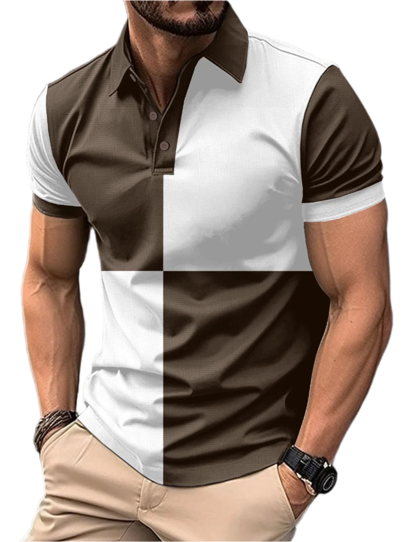 Men's Color Block Polo Shirt