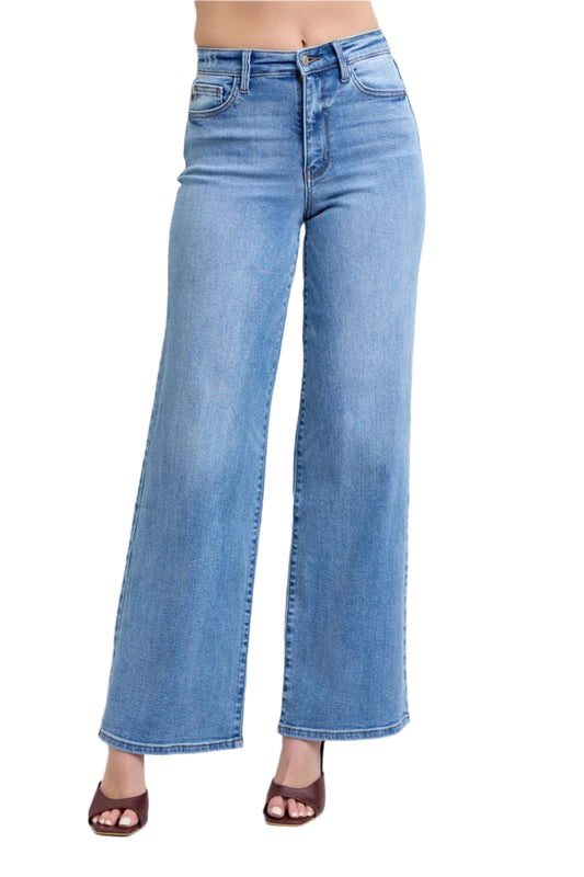 Judy Blue Full Size Wide Leg Jeans with Pockets